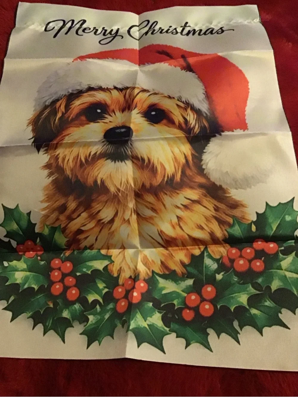 Holiday dog mini garden flag